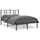 Metal Bed Frame without Mattress with Headboard Black 120x190cm 355558