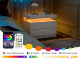 Nightstand LED Bedside Table Cabinet Lights Modern End Side with 2 Drawers for Bedroom T3272P287610