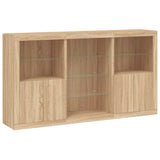Sideboard with LED Lights Sonoma Oak 181.5x37x100 cm 3209179