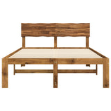 Double Bed Frame with Headboard ROSTOCK Natural 140 x 190 cm 903366