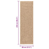 Rug ZIZUR 80x250 cm Jute Look Indoor and Outdoor 4006152