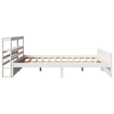 Bed Frame with Headboard without Mattress White 200x200 cm 3306030