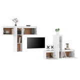 TV Cabinets 6 pcs White Solid Wood Pine 3100255