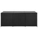 Storage Chest Black Polyethylene Rattan Large Garden Storage Box 46477