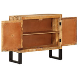 Sideboard 80x30x71 cm Solid Rough Wood Mango and Metal 355842
