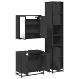 ZNTS 3 Piece Bathroom Furniture Set Black Engineered Wood 3301065
