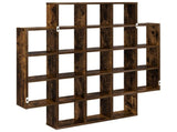 Wall Shelf Smoked Oak 100 x 13 x 100 cm Engineered Wood 8012248