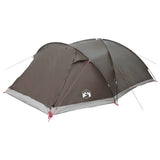 Cabin Tent with Roof Brown grey 8-Person Polyester and Steel 42029013