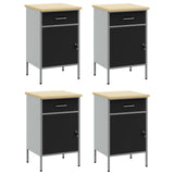 Work Cabinet with Drawer 4 pcs Black and Grey 200 x 55 x 85 cm 3321384