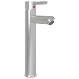 Bathroom Sink with Tap and Push Drain Brown Tempered Glass 3098458