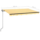 Manual Retractable Awning 400x350 cm Yellow and White 3069178