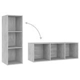 TV Cabinets 2 pcs Concrete Grey 107x35x37 cm Engineered Wood 3079911