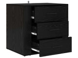 Bedside Cabinet Black Oak 35 x 50 x 60 cm Engineered Wood 881062