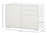 High Gloss Frame Sideboard, Push-Open Design with 2 Drawer for Living Room, Bedroom, 74H x 79W x T3398P343441