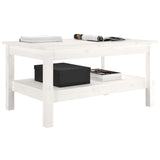 Coffee Table White 80x50x40 cm Solid Wood Pine 814285
