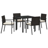 Garden Dining Set 5 pcs Black Powder-Coated Steel 3379248