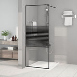 Walk-in Shower Wall Black 80x195 cm Clear ESG Glass 152145