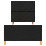ZNTS Bed Frame Black 100x200 cm Fabric 3344783