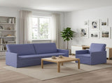 Sofa Set 2 pcs Jeans Blue Fabric 3433174