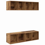 TV Cabinet Set Wall-mounted 2 pcs Old Wood 37 x 37 x 142.5 cm 3393525