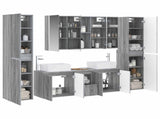 Bathroom Furniture Set 6 pcs Grey Sonoma 3407236