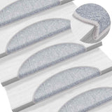 Stair Mats 20 pcs 56x17x3 cm Light Grey Half Round 3365784