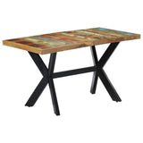 ZNTS Dining Table 140x70x75 cm Solid Reclaimed Wood 247439