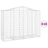 Arched Gabion Baskets 18 pcs 200x50x140/160 cm Galvanised Iron 3145696