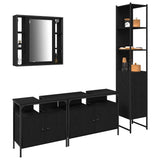 Bathroom Furniture Set 4 pcs Black Oak Engineered Wood 3334423