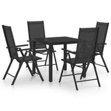 ZNTS 5 Piece Garden Dining Set Aluminium Black 3070649