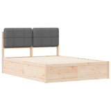 Bed Frame with Upholstered Headboard Dark Grey 140 x 190 cm 3398200