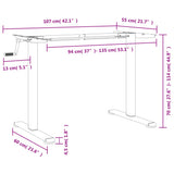 Standing Desk Frame White cm Steel 4005340