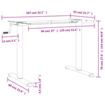 ZNTS Standing Desk Frame White cm Steel 4005340