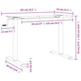 ZNTS Standing Desk Frame Black cm Steel 4005341