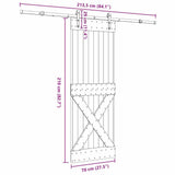 Sliding Door with Hardware Set 70x210 cm Solid Wood Pine 3332790