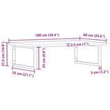 Basin Shelf Wall Mounted Steel and Solid Wood Oak 3302465
