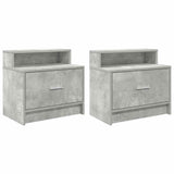 Bedside Cabinets with Drawer 2 pcs Concrete Grey 51x31x47 cm 858675