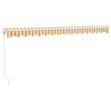 Retractable Awning Yellow and White 4.5x3 m Fabric and Aluminium 3154434