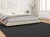 Anti-Slip Faux Rabbit Fur Rug OLITE Black 200 x 200 cm 42021731