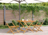 Bistro Set Grey Solid acacia wood Compact Collapsible 3281863
