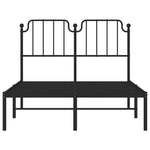 ZNTS Metal Bed Frame with Headboard Black 120x200 cm 373885