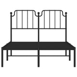 ZNTS Metal Bed Frame with Headboard Black 120x200 cm 373885