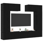 TV Cabinet Set 6 pcs Black oak 100 x 30 x 30 cm Engineered wood 3332583