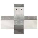 Post Connectors 4 pcs X Shape Galvanised Metal 71x71 mm 145460