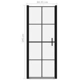 ZNTS Shower Door Tempered Glass 91x195 cm Black 148891