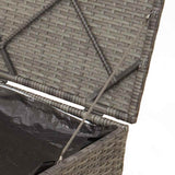 Cushion Box with Storage Grey 50 x 50 x 50 cm Poly Rattan 365410
