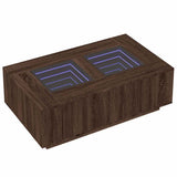 Coffee Table with Infinity LED Brown Oak 116x69x40 cm 3284062
