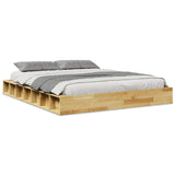 Bed Frame Oak Solid Oak Wood, Plywood Slats Double Bed Frame 3324123