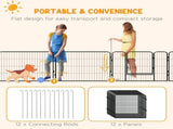 12 Panels Heavy Duty Puppy Playpen, for Small Dogs, Indoor and Outdoor Use - Silver T3398P349726