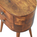 Mini Chestnut Rounded Bedside Table IN3331